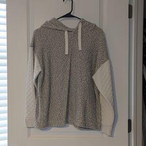 Madewell Textured Gray and Cream Hoodie